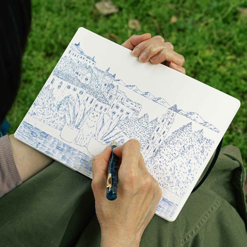 Hightide Attaché Suiheibiraki Sketch Book - B6, Blue