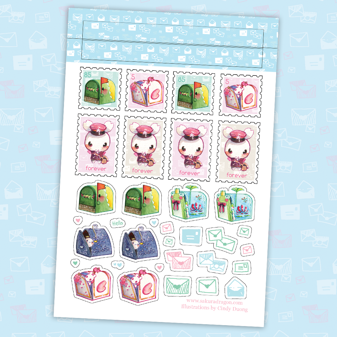 sakuradragon - Sticker Sheet - Tiny Mail Box