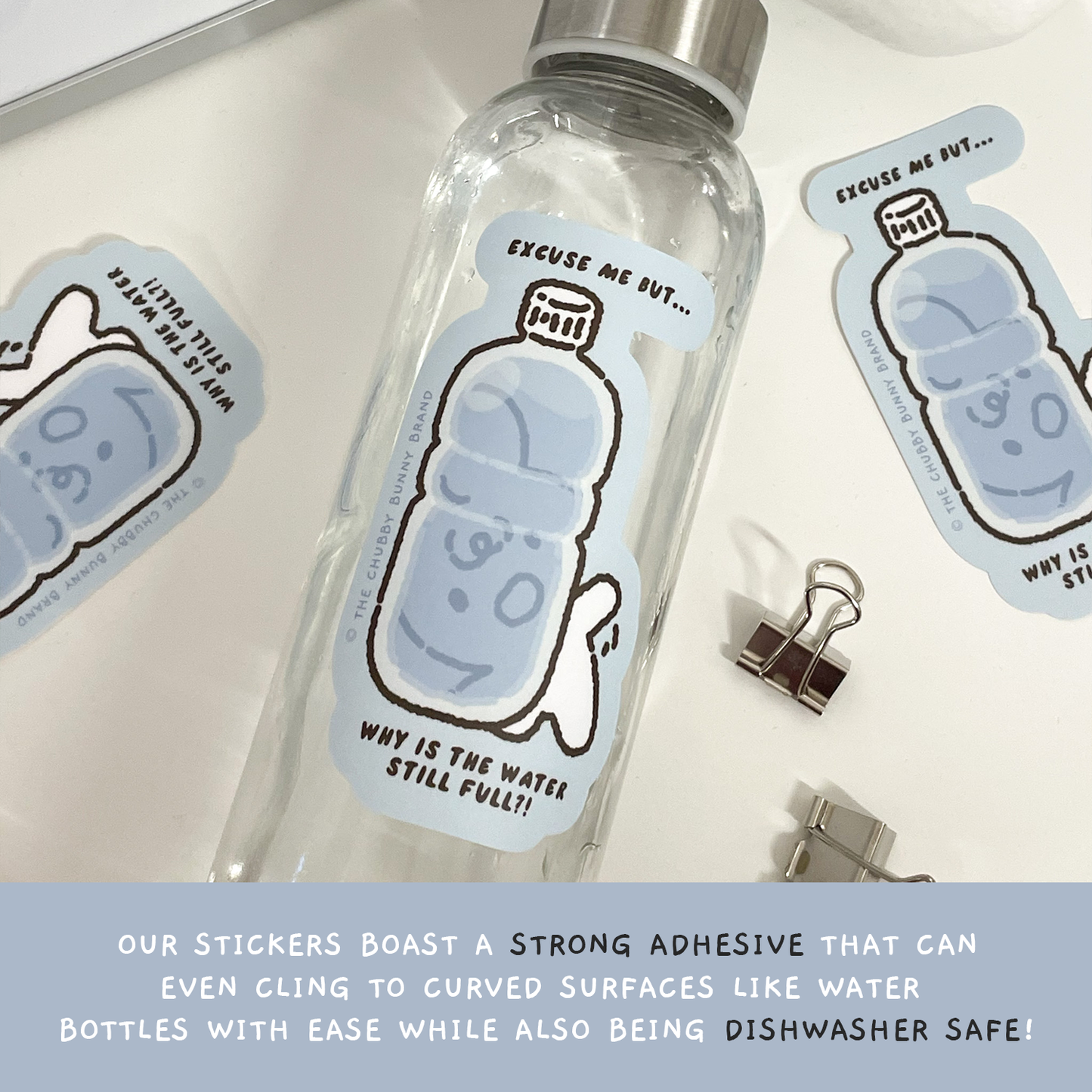 The Chubby Bunny Brand - Drink More Water Vinyl Sticker