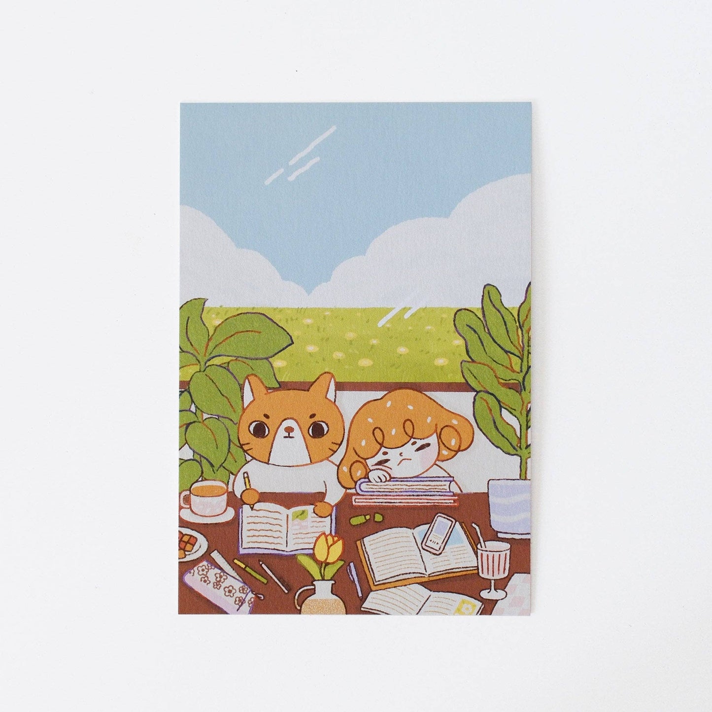 Lovesoup Postcard - Cozy Study Date