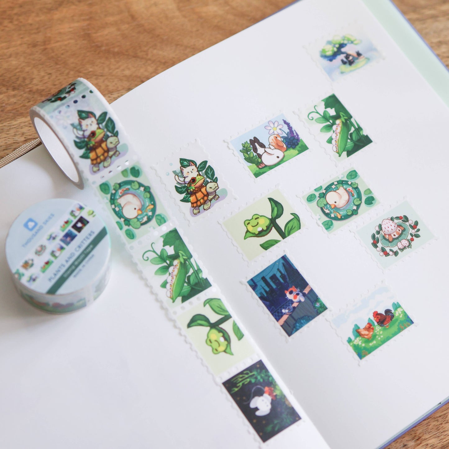 Thousand Skies - Stamp Washi Tape - Plants and Critters