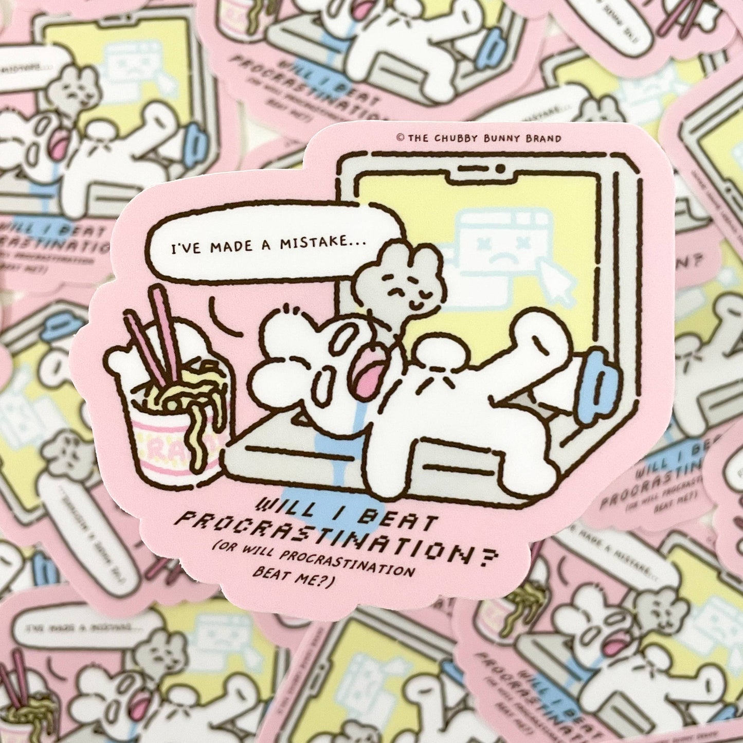 The Chubby Bunny Brand - Will I Beat Procrastination? Vinyl Sticker