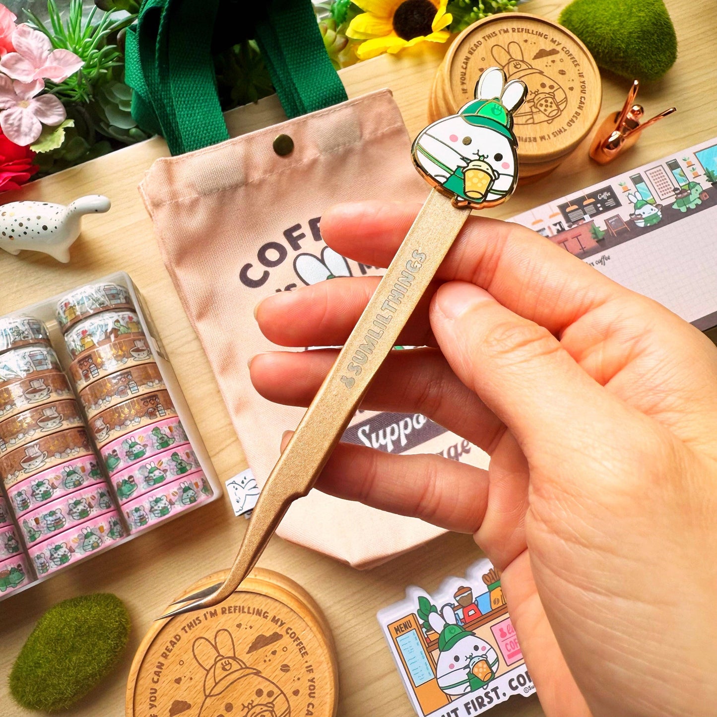 SumLilThings - Enamel Sticker Tweezer - Lil' Coffee Run (Fine Point)