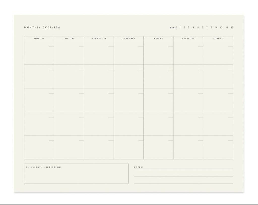Ramona & Ruth - Monthly Overview Notepad