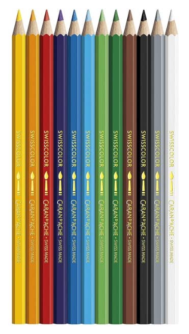Caran d'Ache - Swisscolor Water-Soluble Color Pencils, Box of 12