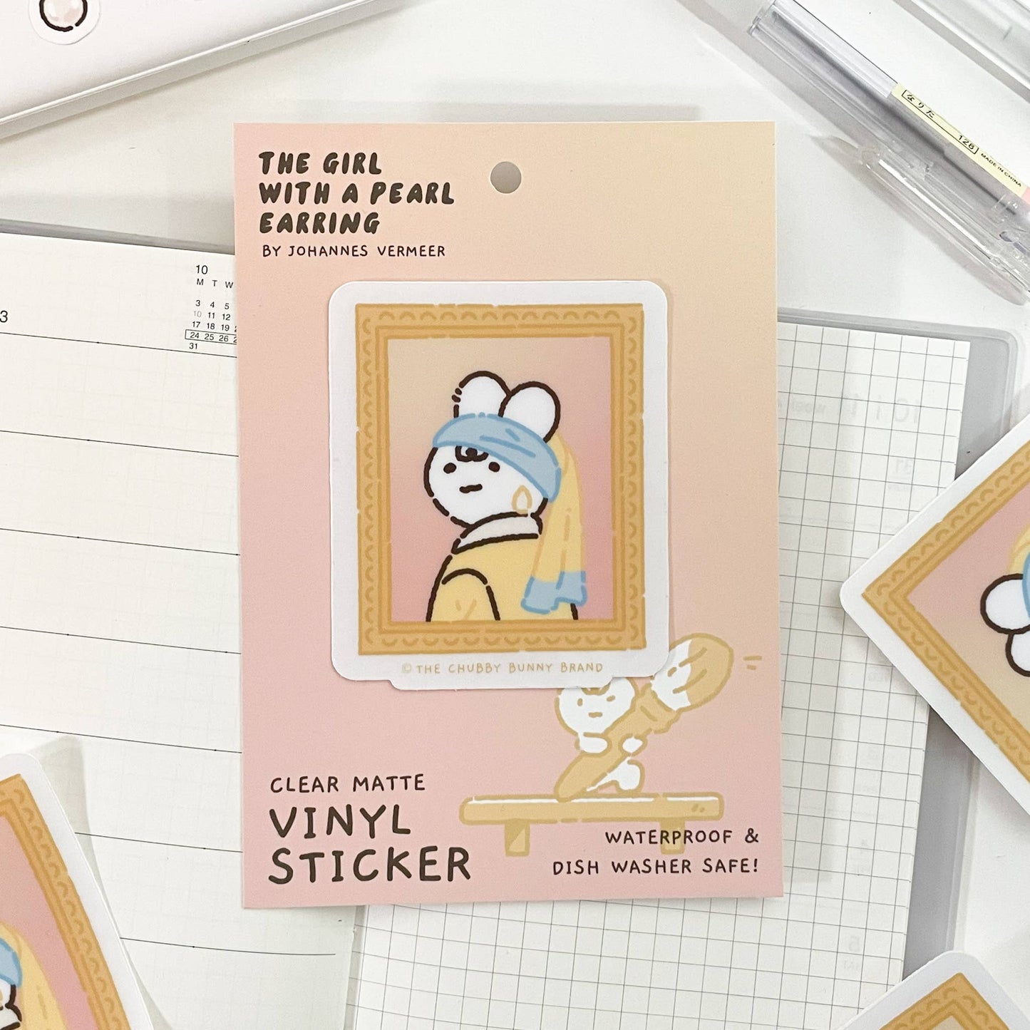 The Chubby Bunny Brand - Girl with a Pearl Earring Vinyl Sticker