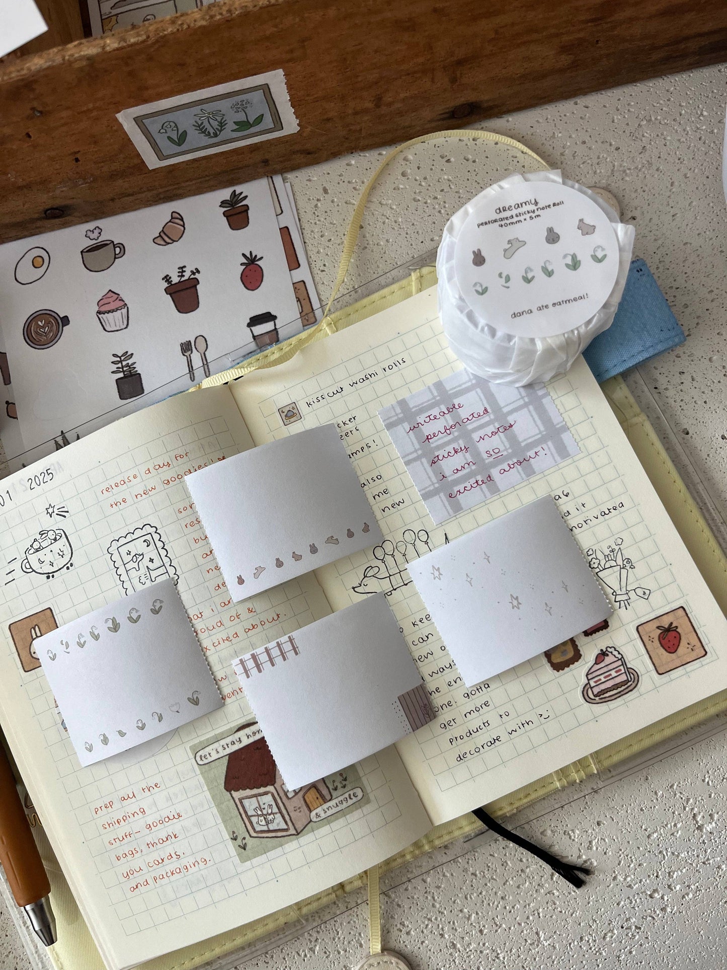 dana ate oatmeal! - Dreamy Perforated Sticky Note Roll