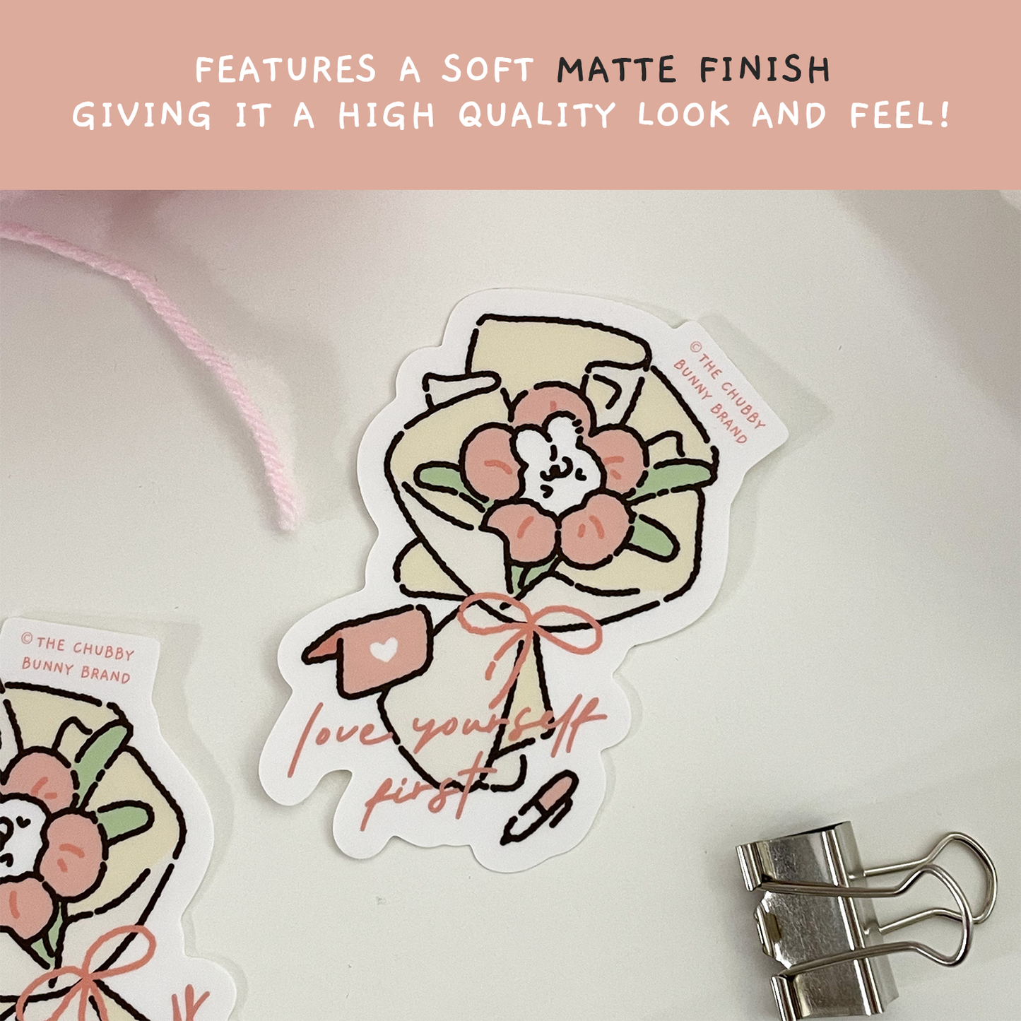 The Chubby Bunny Brand - Self Love Flower Bouquet Vinyl Sticker