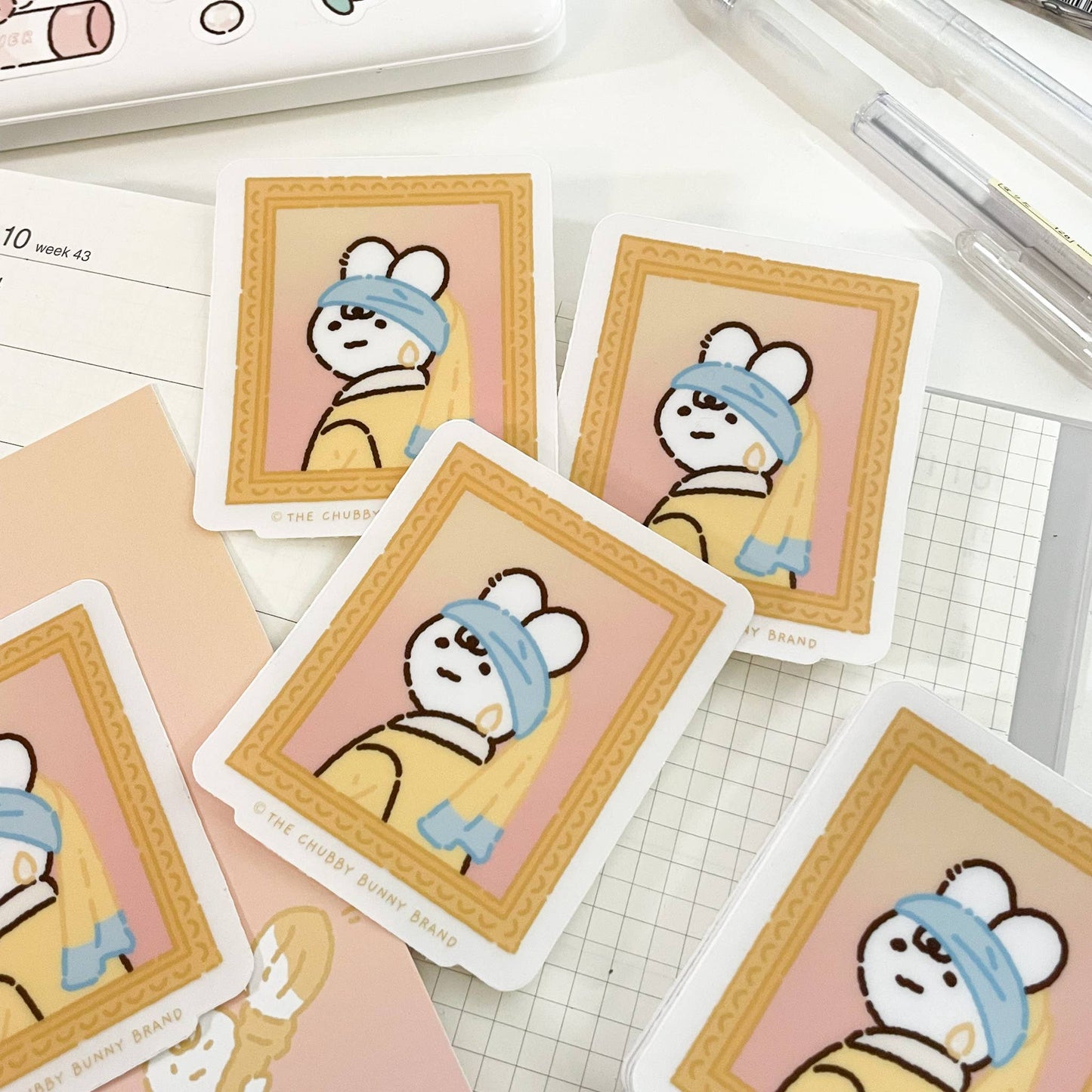 The Chubby Bunny Brand - Girl with a Pearl Earring Vinyl Sticker