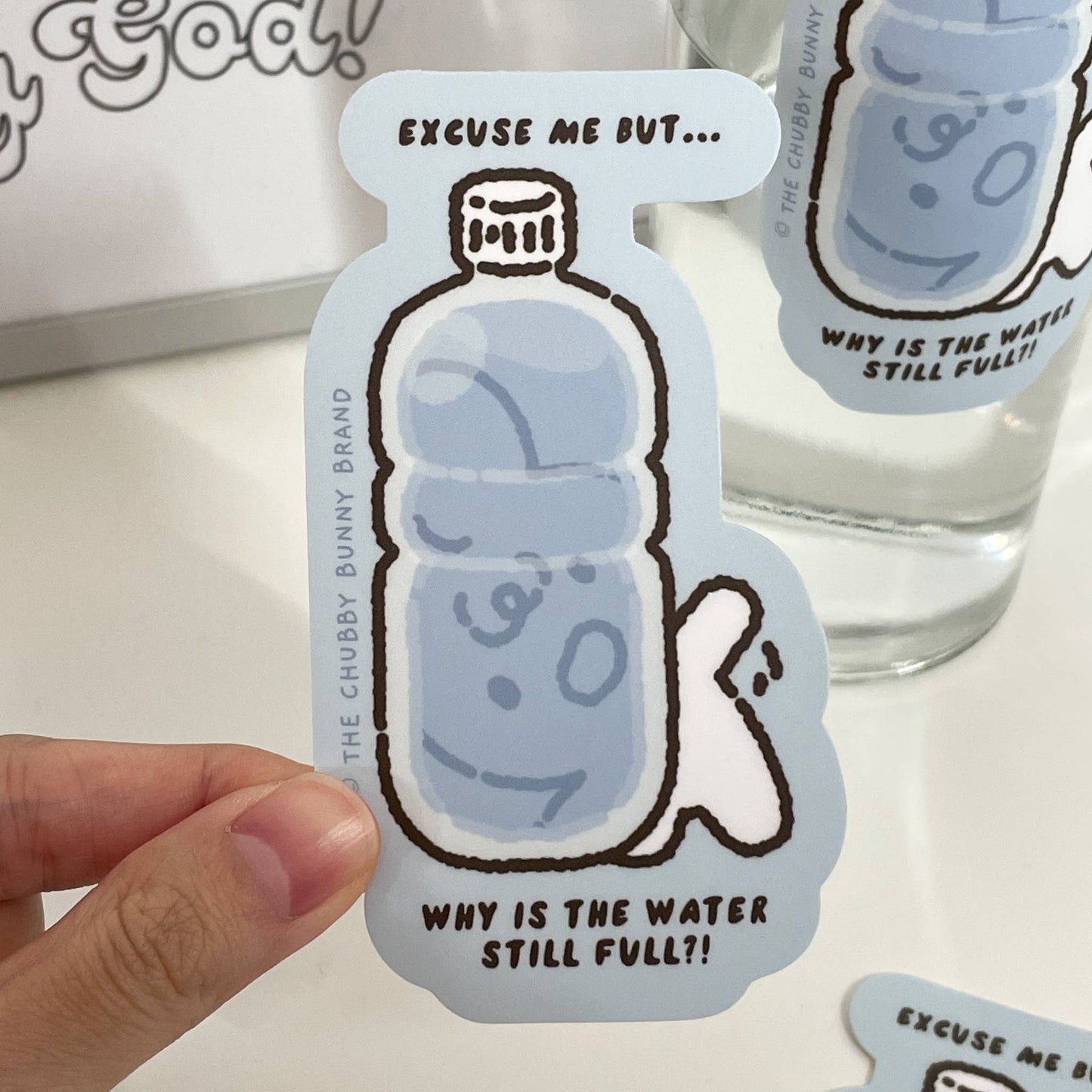 The Chubby Bunny Brand - Drink More Water Vinyl Sticker