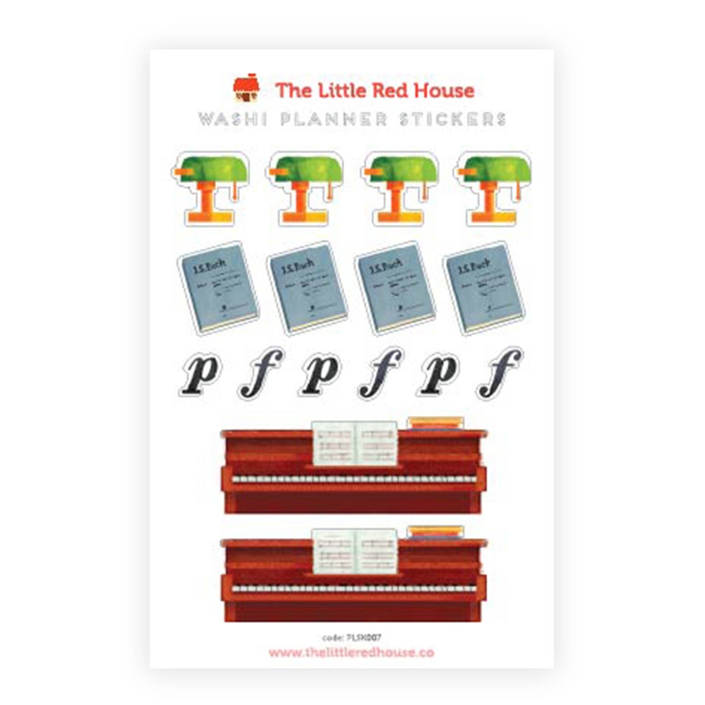 The Little Red House - Piano Planner Washi Stickers
