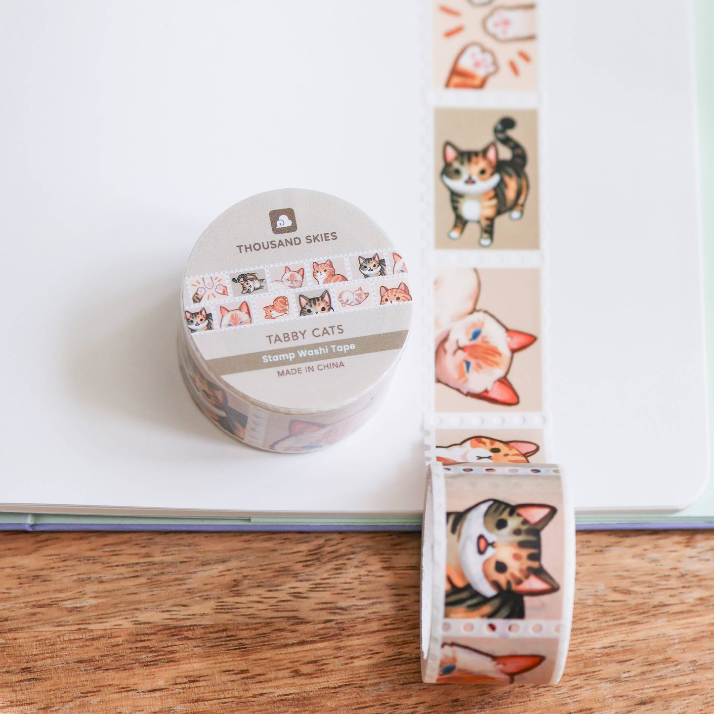 Thousand Skies - Stamp Washi Tape - Tabby Cats