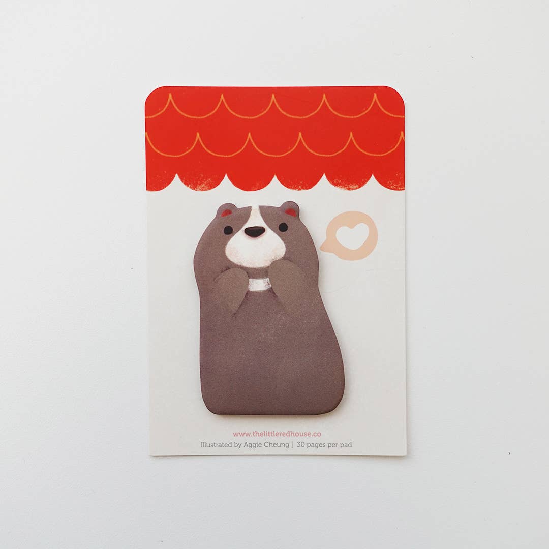 The Little Red House - Moon Bear Die Cut Sticky Note