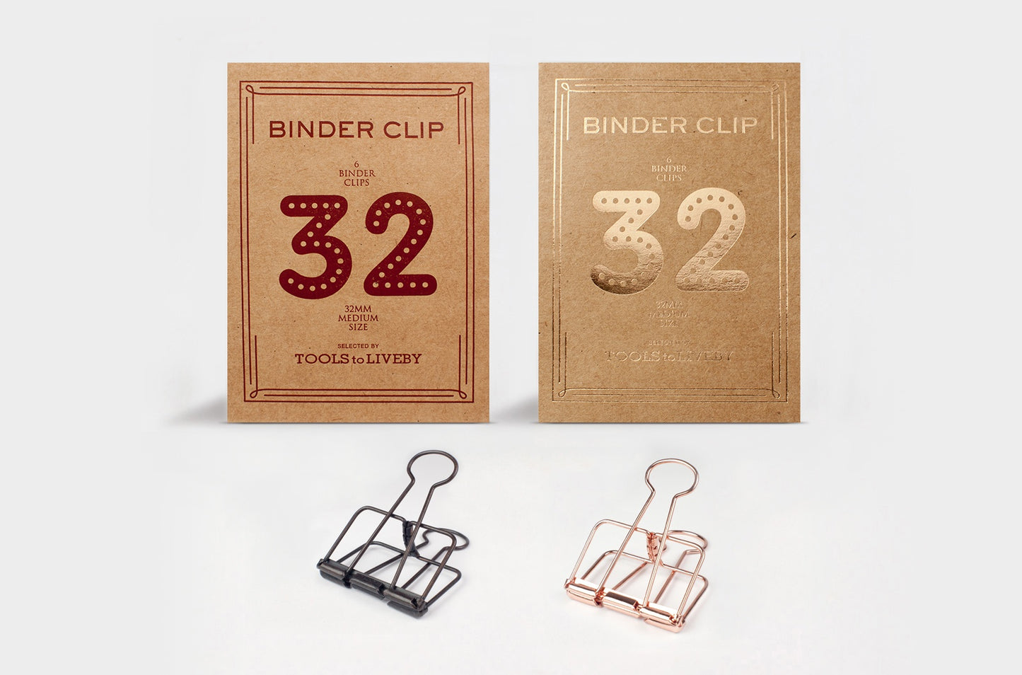 TOOLS to LIVEBY Binder Clips - 32 mm - Pack of 6