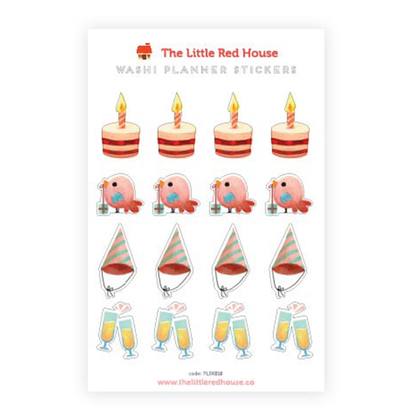 The Little Red House - Celebration Planner Washi Stickers