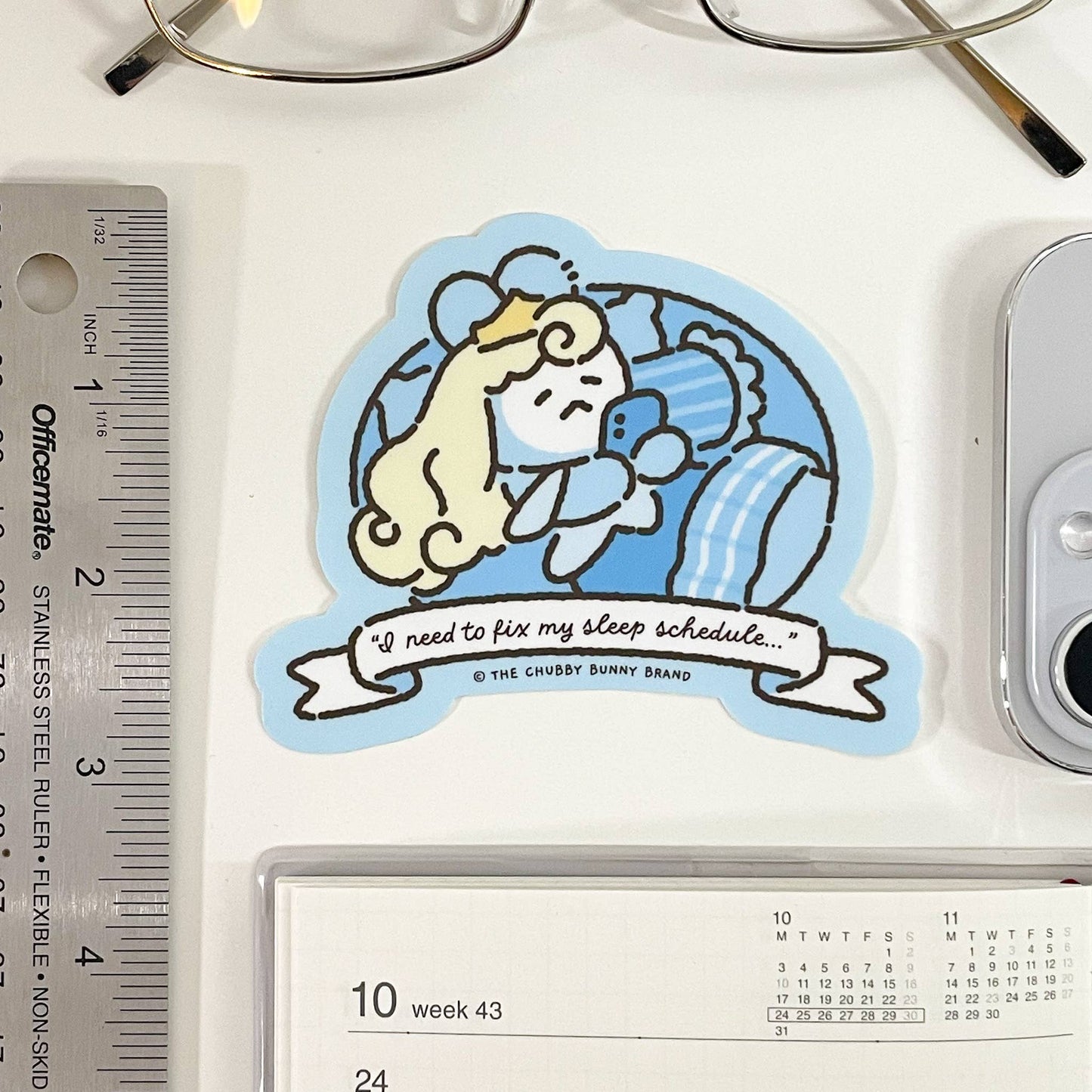 The Chubby Bunny Brand - I Need To Fix My Sleep Schedule Vinyl Sticker
