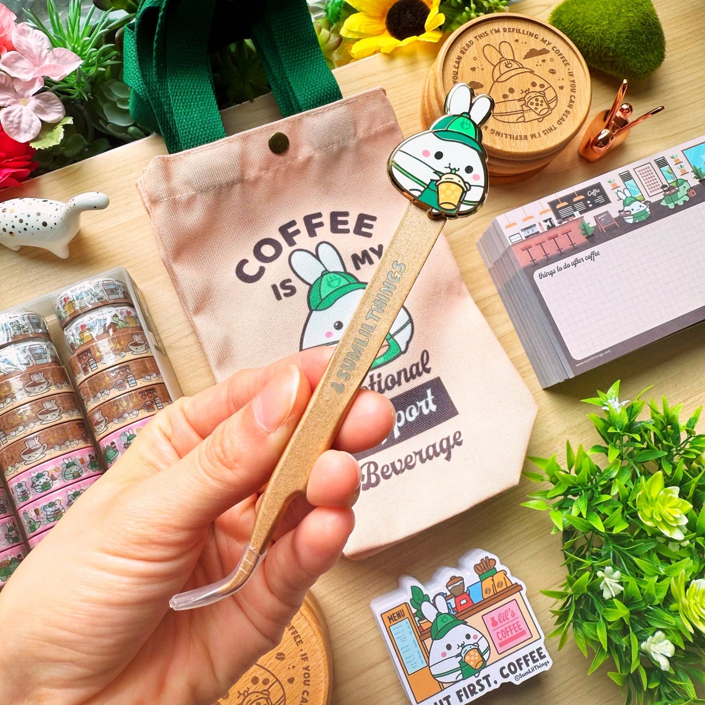 SumLilThings - Enamel Sticker Tweezer - Lil' Coffee Run (Fine Point)