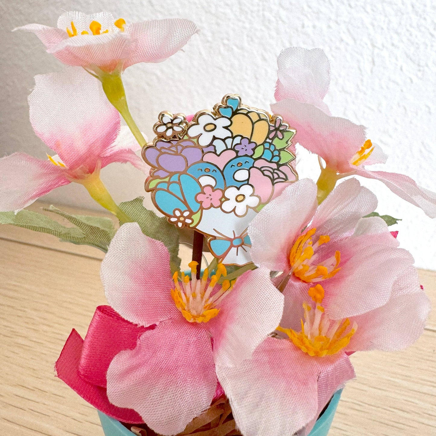 Chibird - Penguin Bouquet Enamel Pin