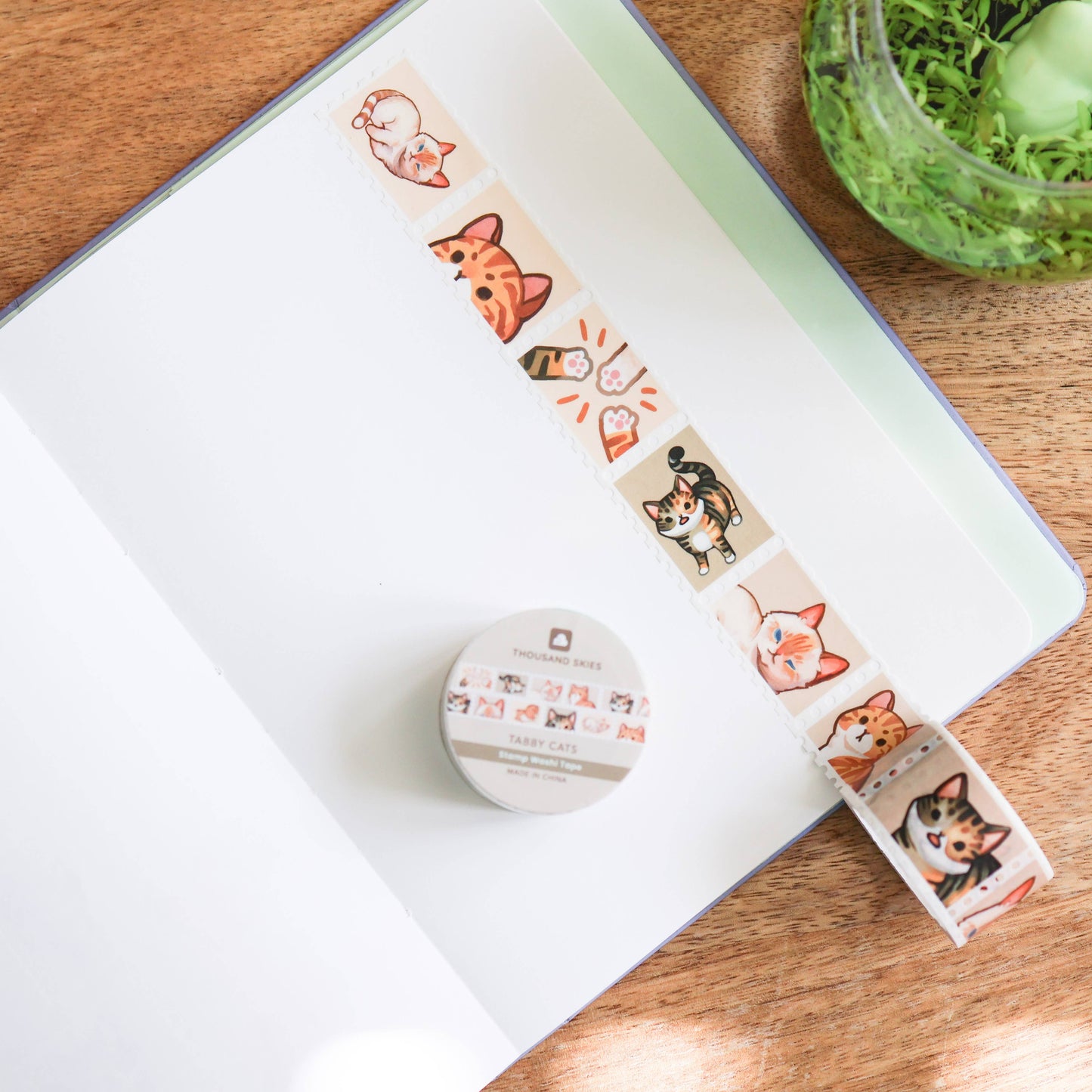 Thousand Skies - Stamp Washi Tape - Tabby Cats