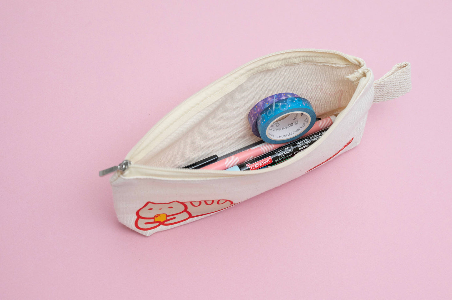Kayan Pepper Co. - Doom Scrolling Cat Canvas Pencil Pouch