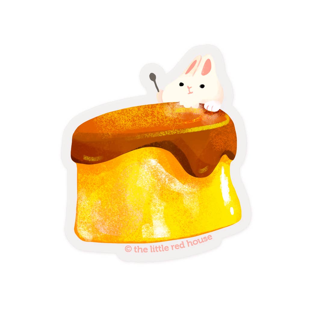 The Little Red House - Pudding Bunny Clear Sticker
