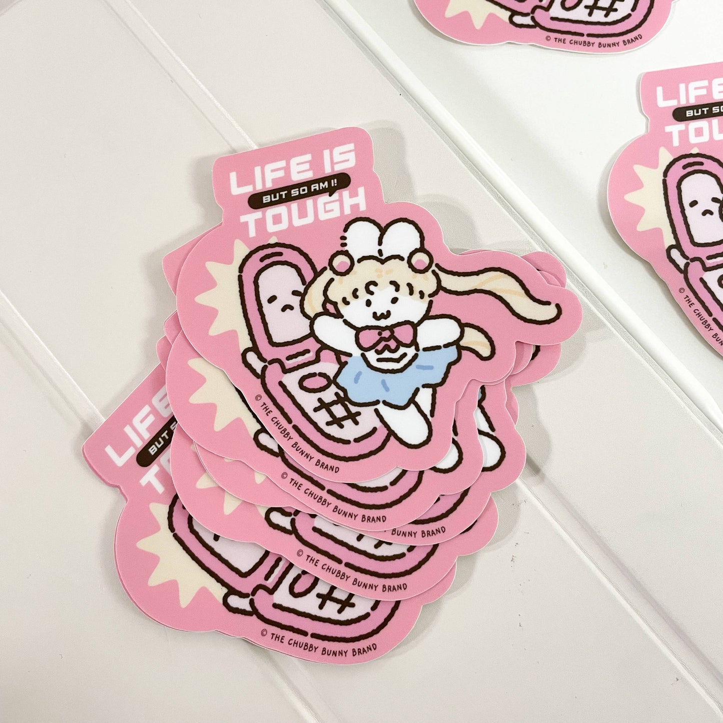 The Chubby Bunny Brand - Life is Tough But So Am I Vinyl Sticker