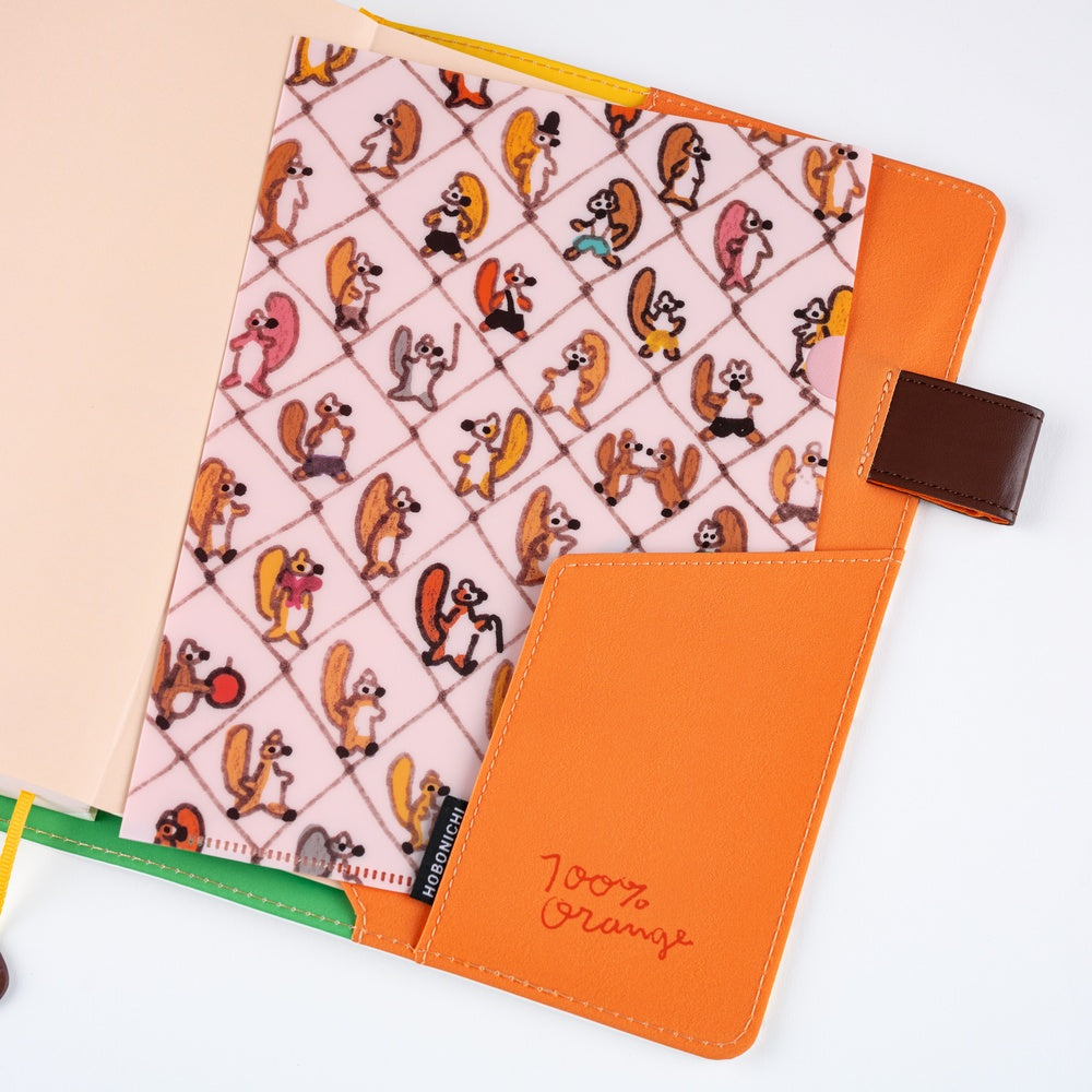 Hobonichi A5 Folder - Set of 2 - 100%ORANGE: Squirrel Squadron