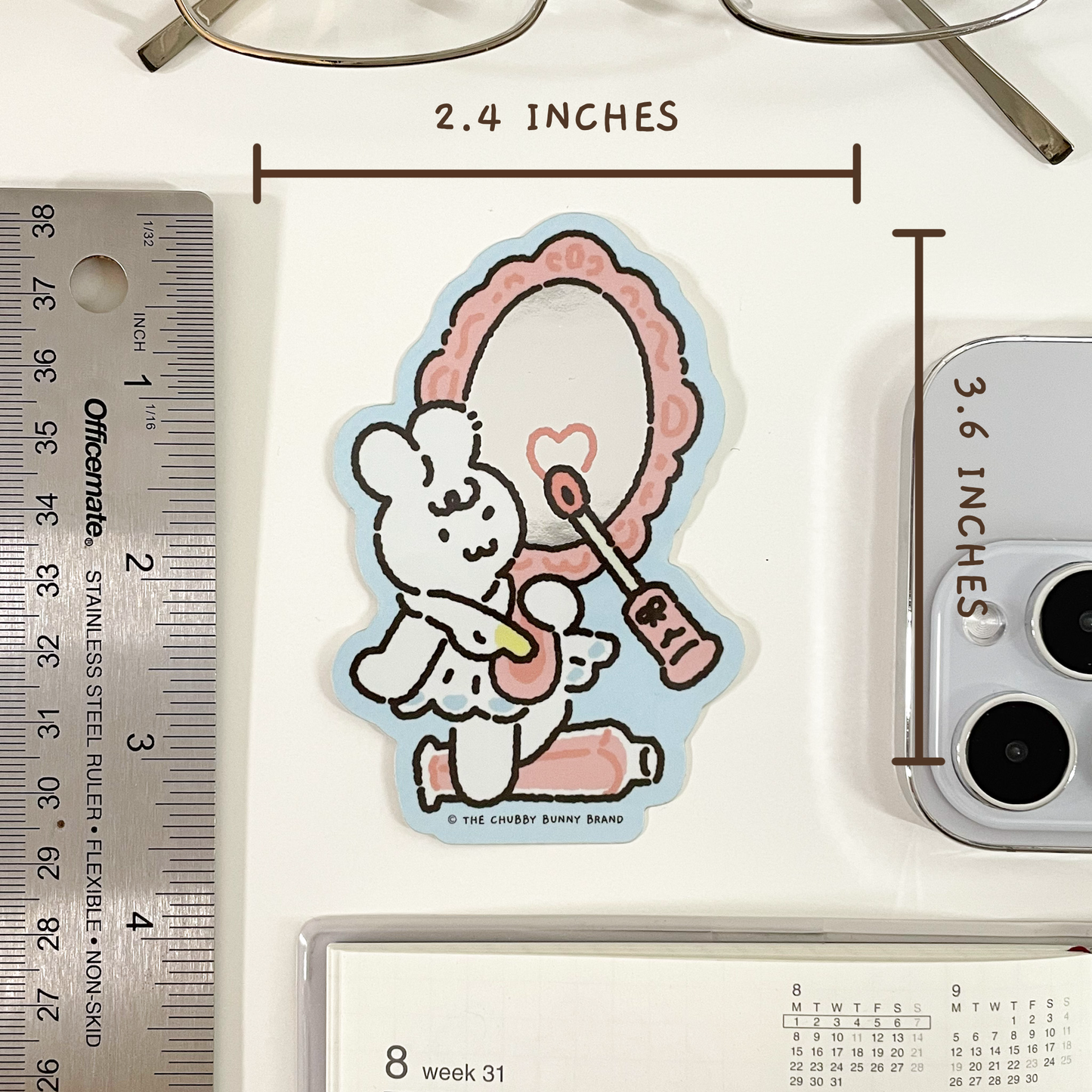 The Chubby Bunny Brand - The Beauty in You Vinyl Mirror Sticker