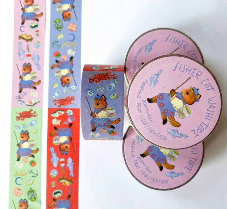 Marika Paz Illustration - Fisher Cat Washi Tape