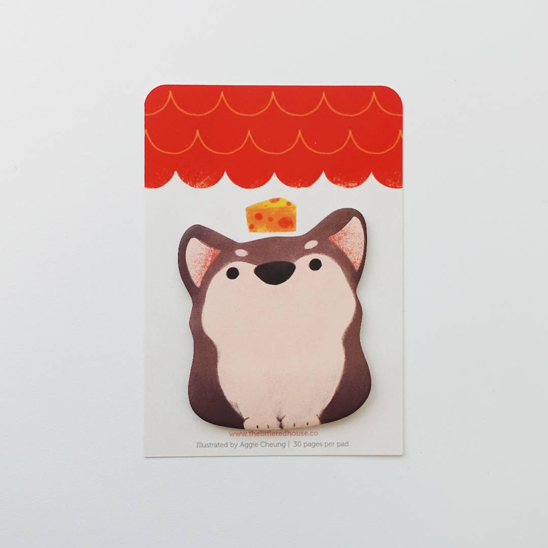 The Little Red House - Shiba with Cheese Die Cut Sticky Note