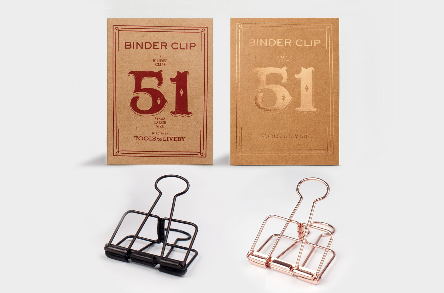 TOOLS to LIVEBY Binder Clips - 51 mm - Pack of 3