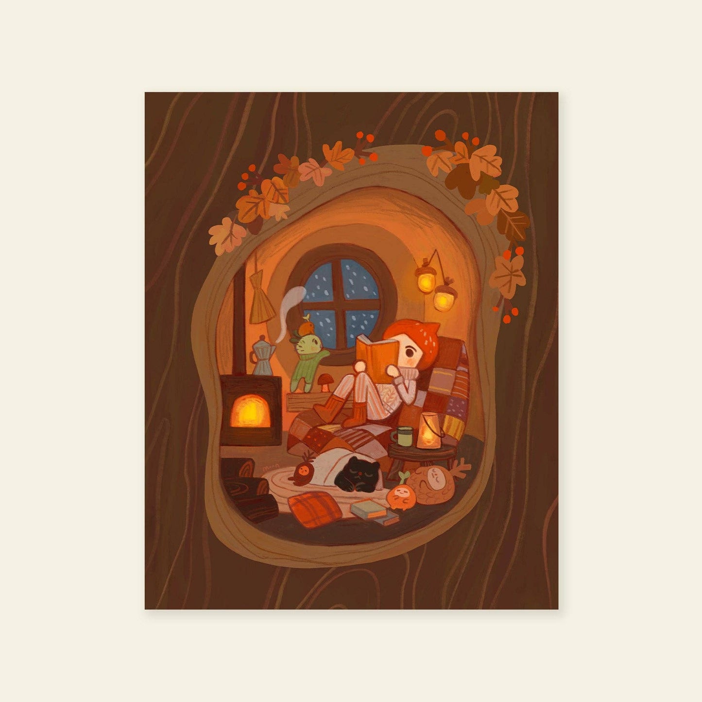 Tiny Kikimo - 8x10" Giclée Print - Cozy Winter