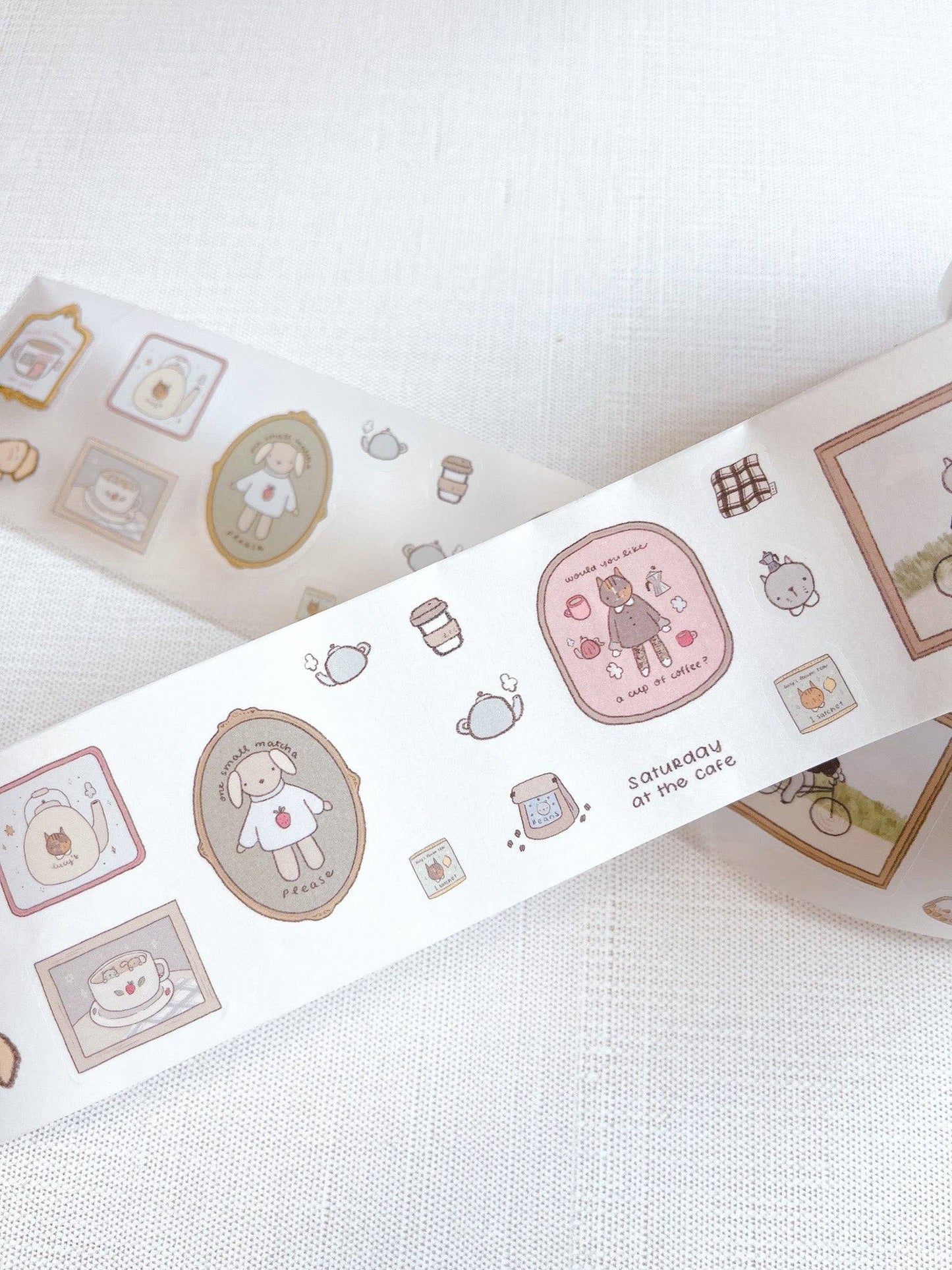 Kuboandlucy x Dana Ate Oatmeal - Saturday at the Cafe Kiss Cut Washi Tape