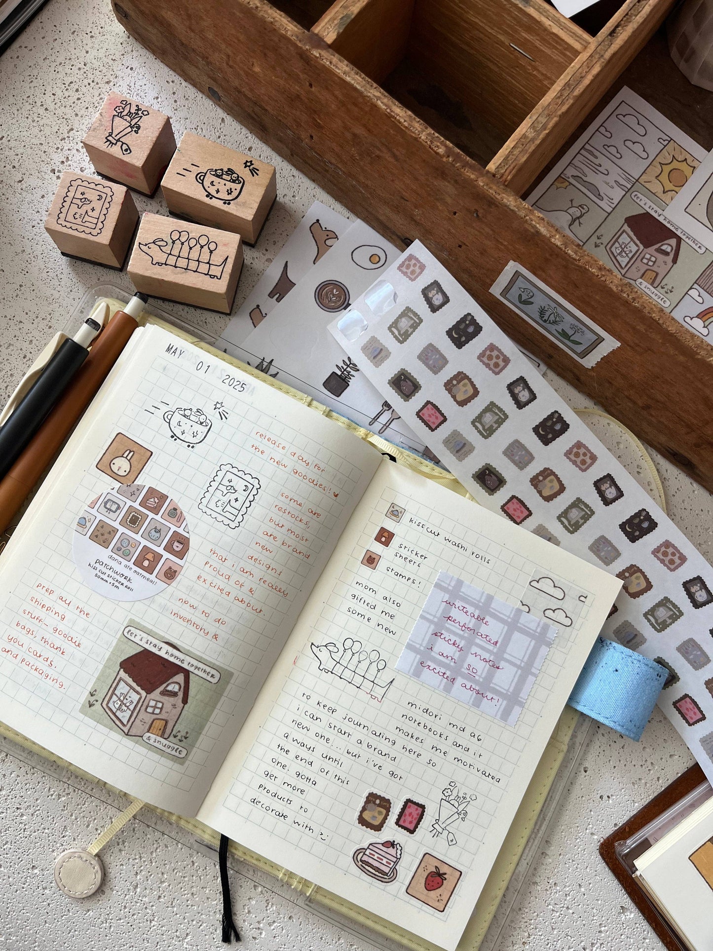 dana ate oatmeal! - Balloonie Wooden Stamp
