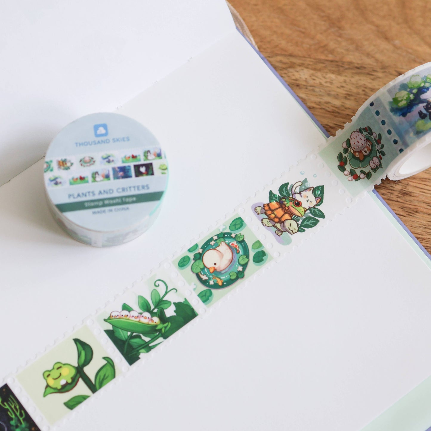 Thousand Skies - Stamp Washi Tape - Plants and Critters