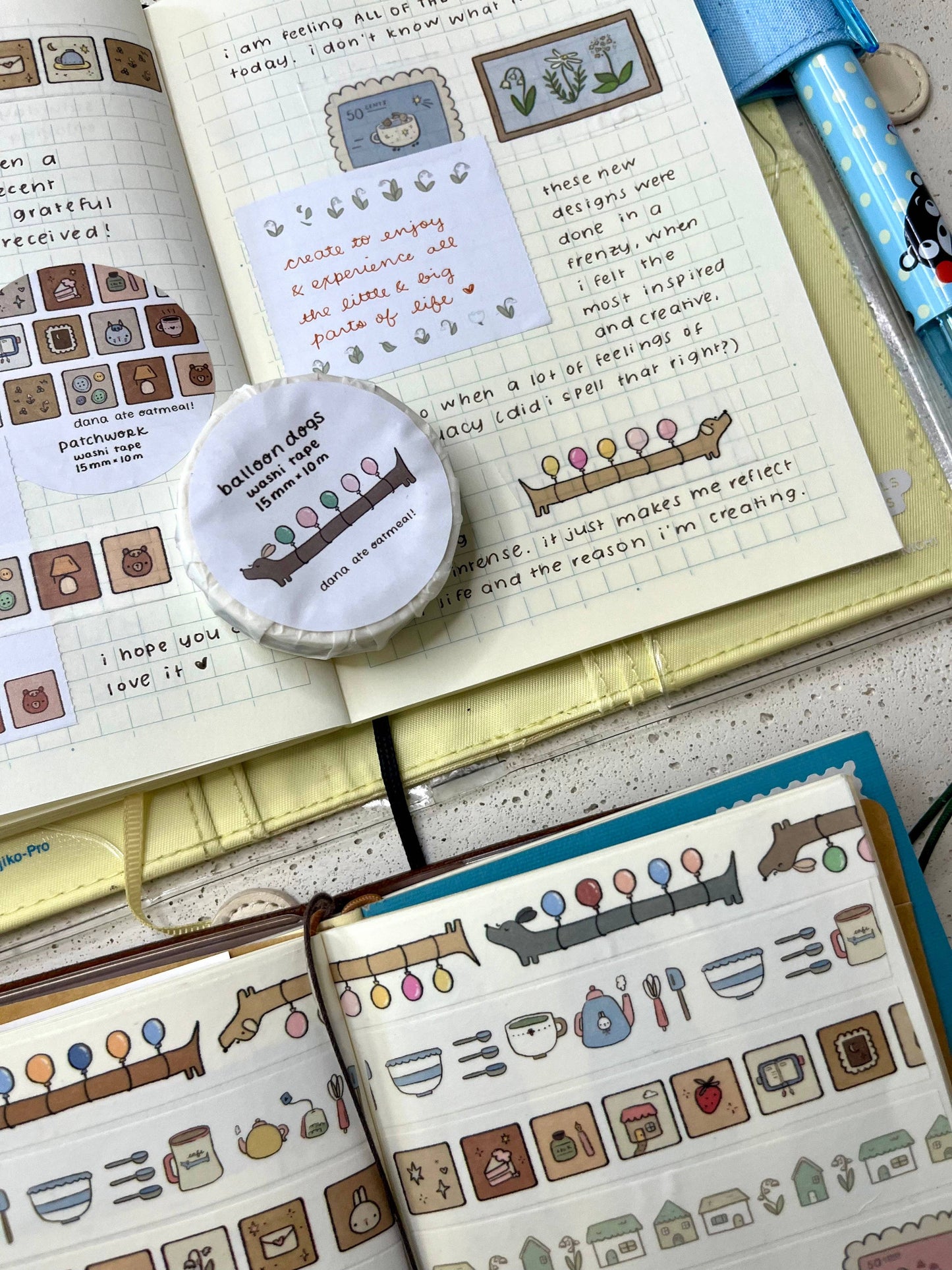 dana ate oatmeal! - Balloon Dogs Washi Tape