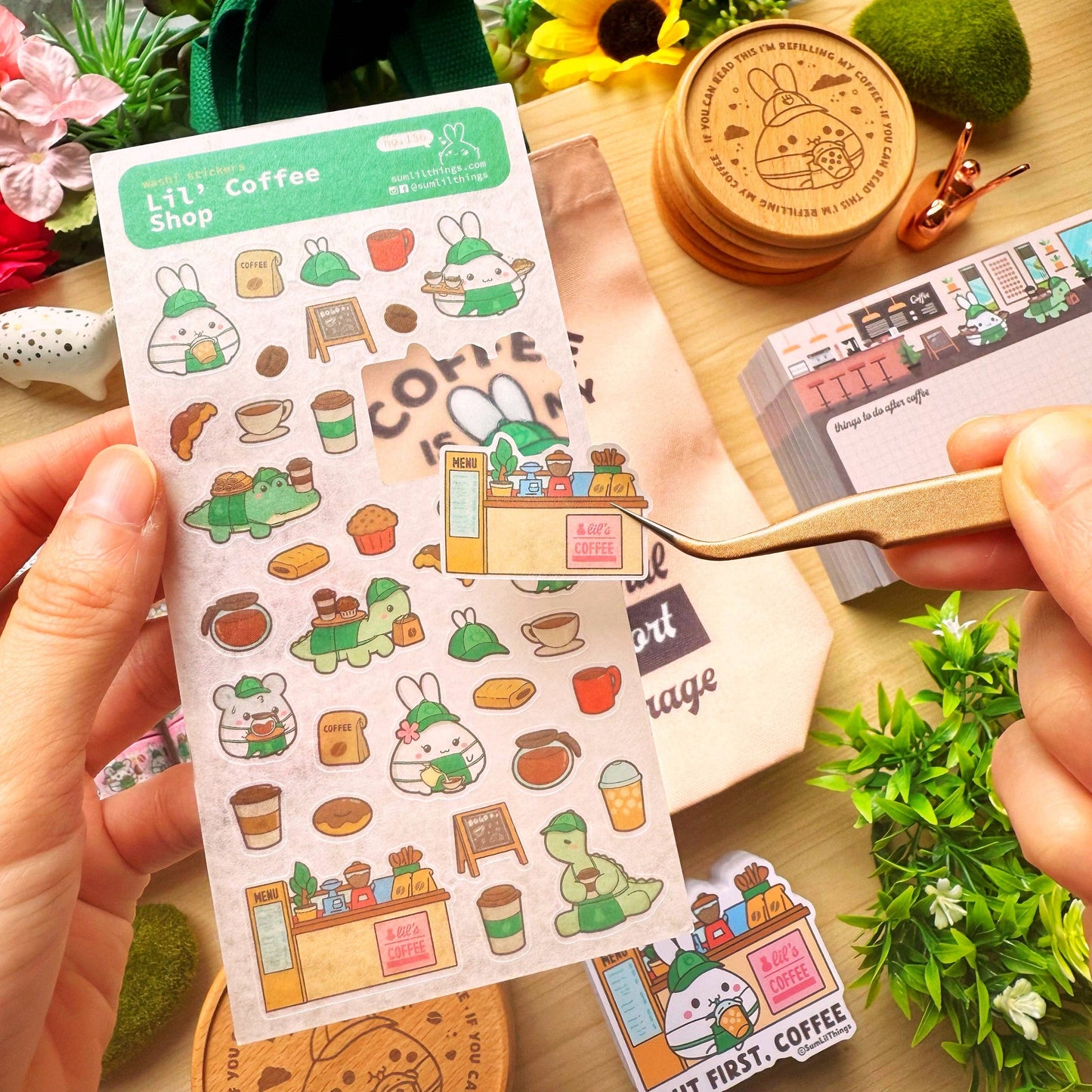 SumLilThings - Enamel Sticker Tweezer - Lil' Coffee Run (Fine Point)