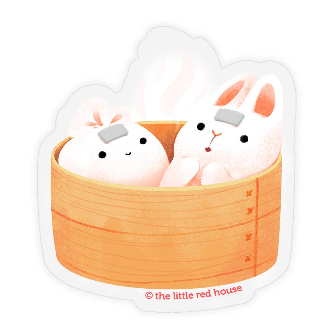 The Little Red House - Bunny Bao Steam Clear Sticker