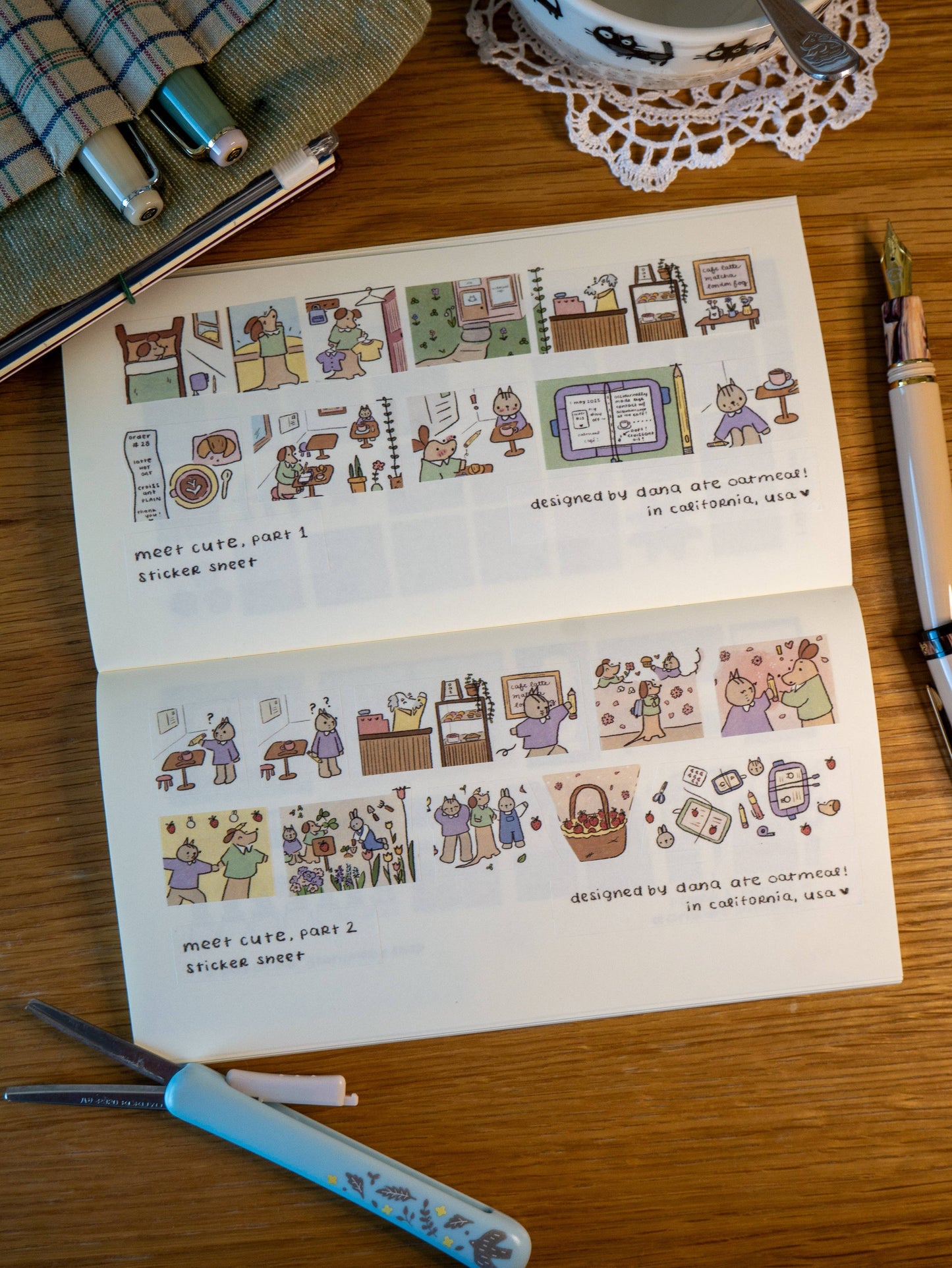 dana ate oatmeal! - Meet Cute Washi Sticker Sheet