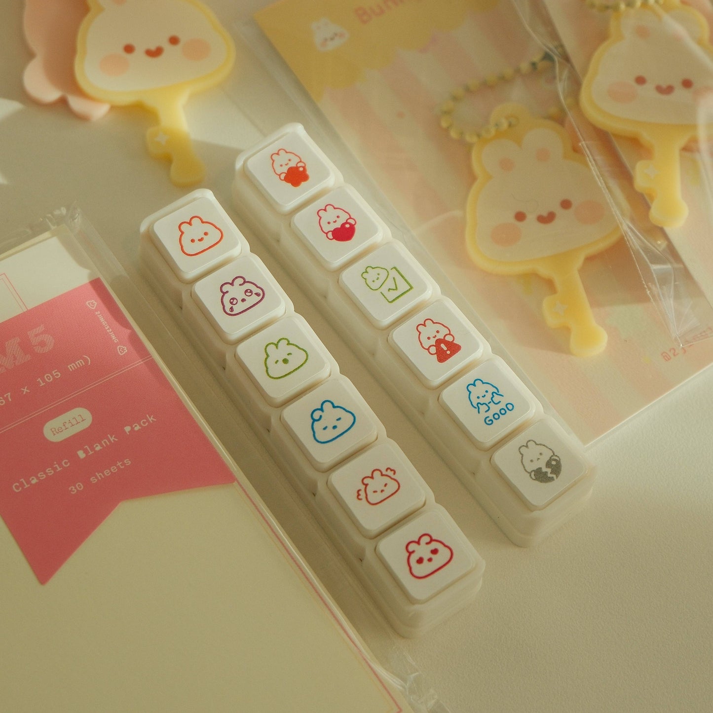 2jingis2jing - Bunny Button Stamp: Bunny Emojis