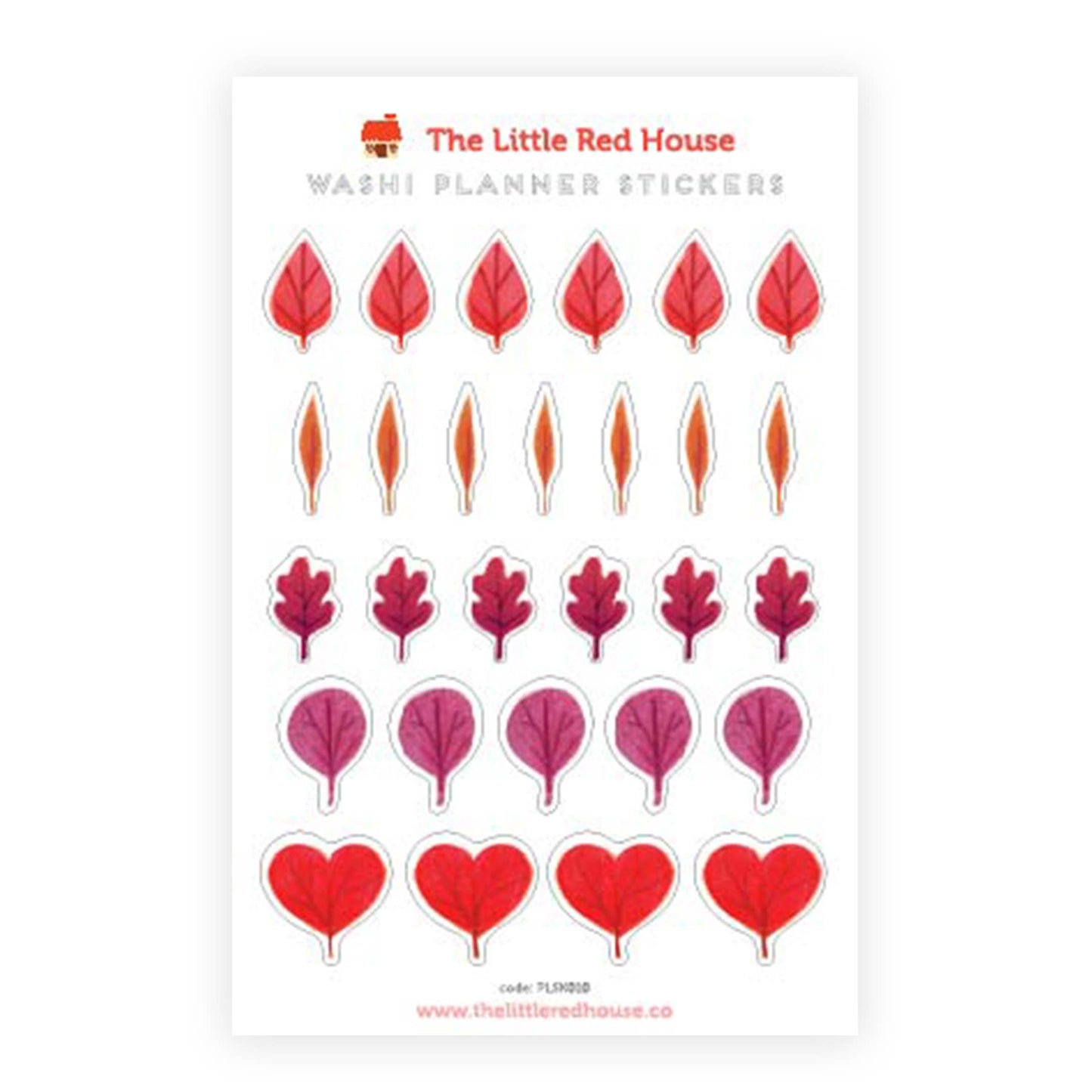 The Little Red House - Leaf Planner Washi Stickers