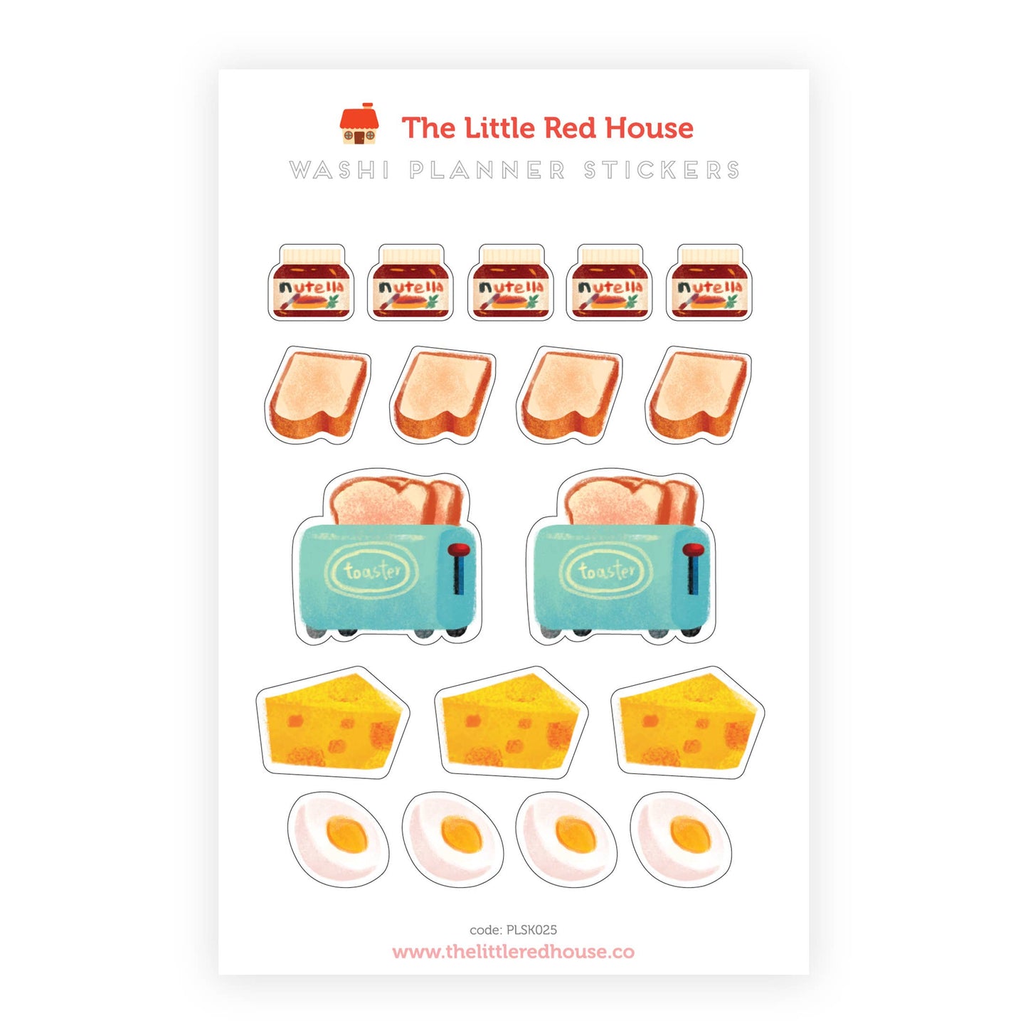 The Little Red House - Toast and Toaster Planner Washi Sticker