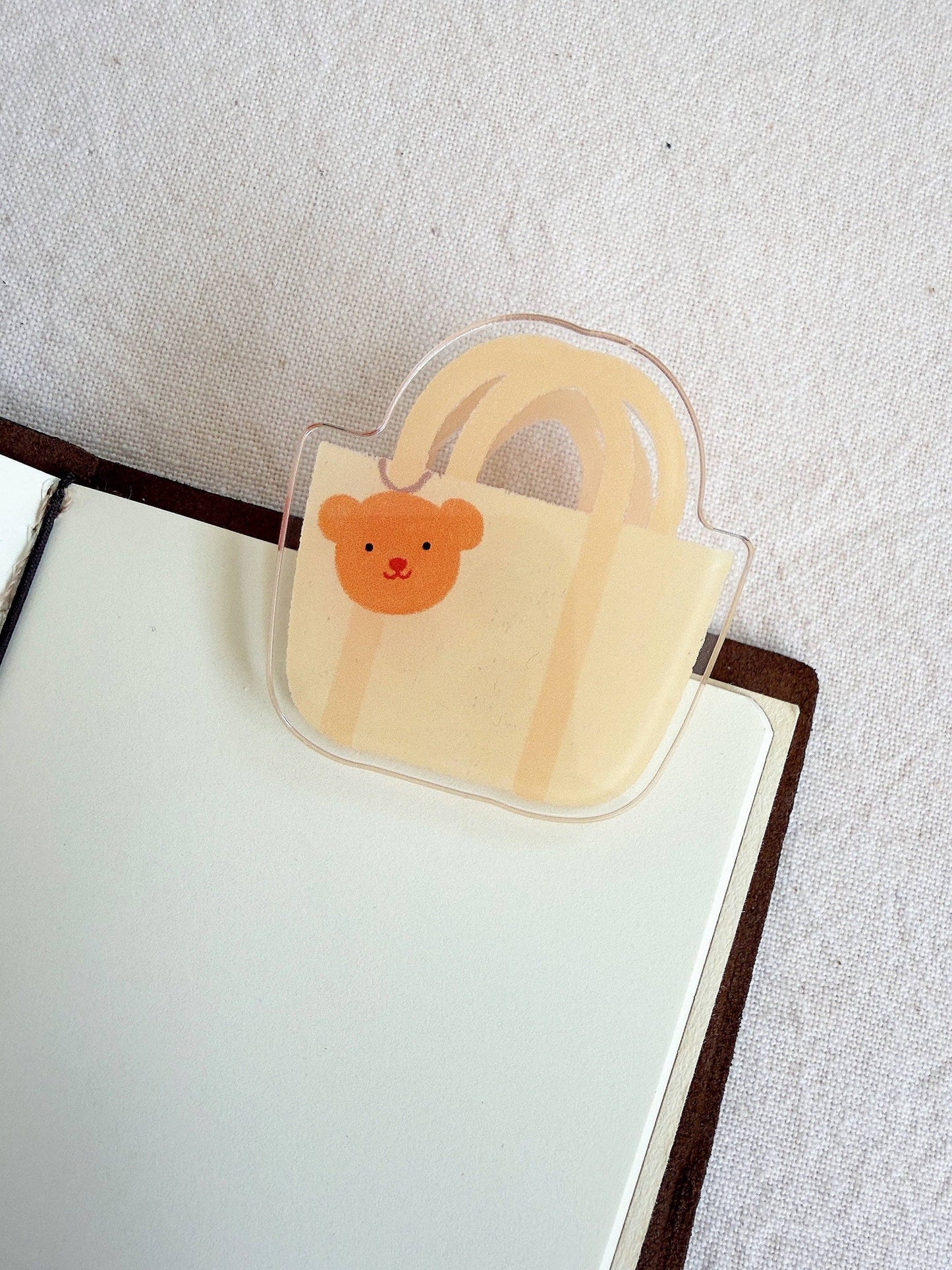 Bloom Paper Studio - Acrylic Clip - Teddy Charm Planner Bag