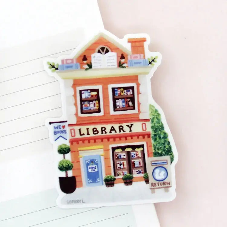 Sherry Lou Studio - Vinyl Sticker - Library