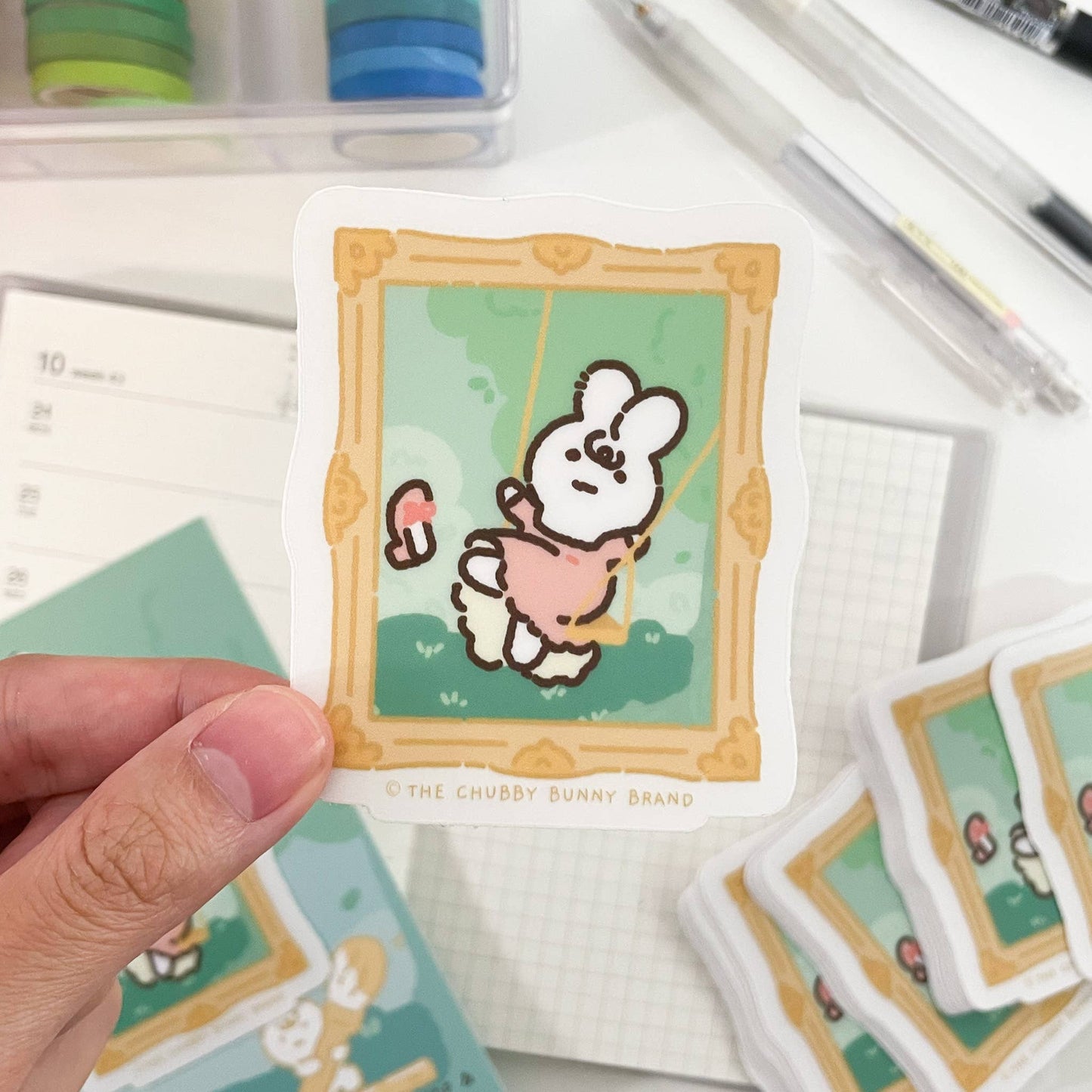The Chubby Bunny Brand - The Swing Vinyl Sticker