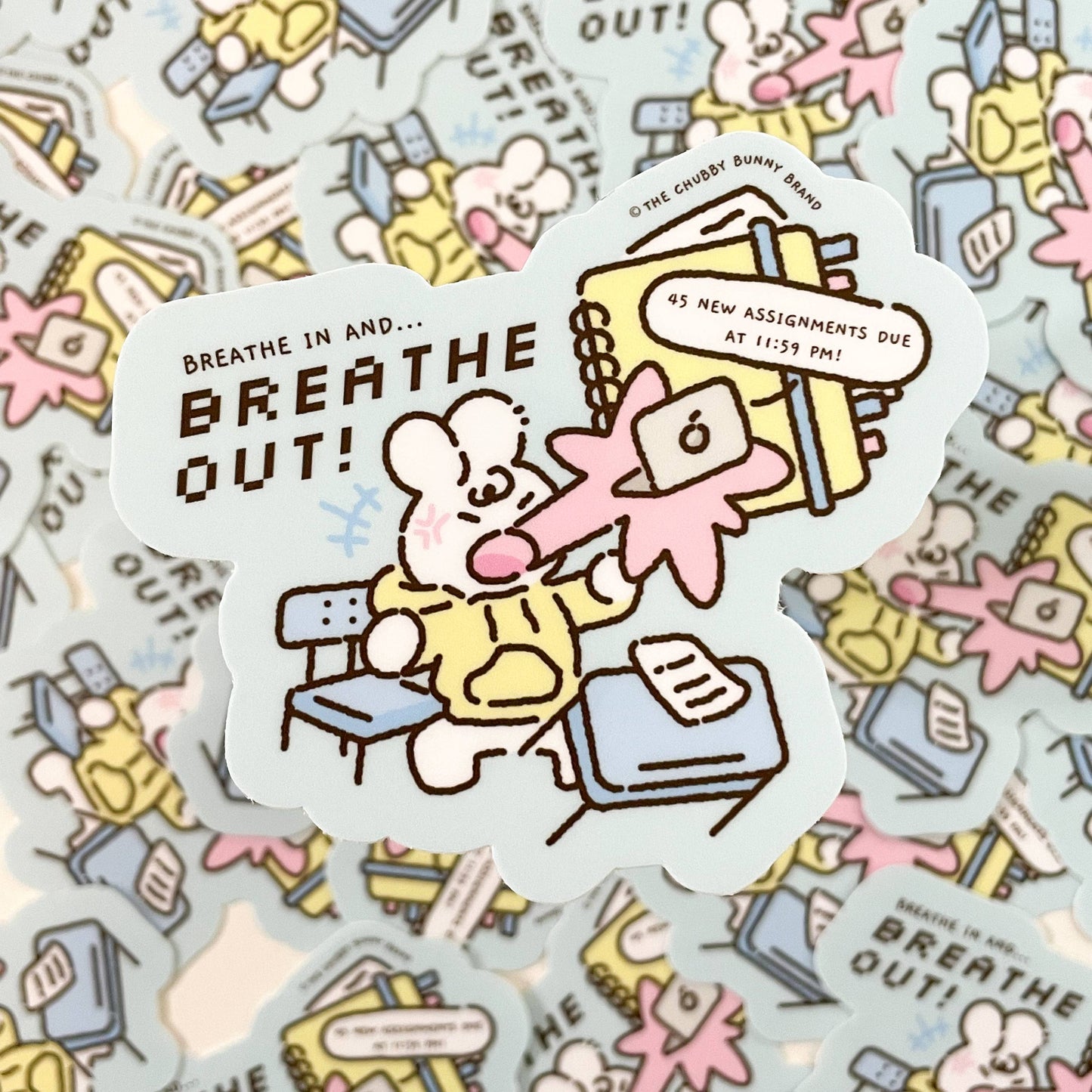 The Chubby Bunny Brand - Breathe In Breathe Out Vinyl Sticker