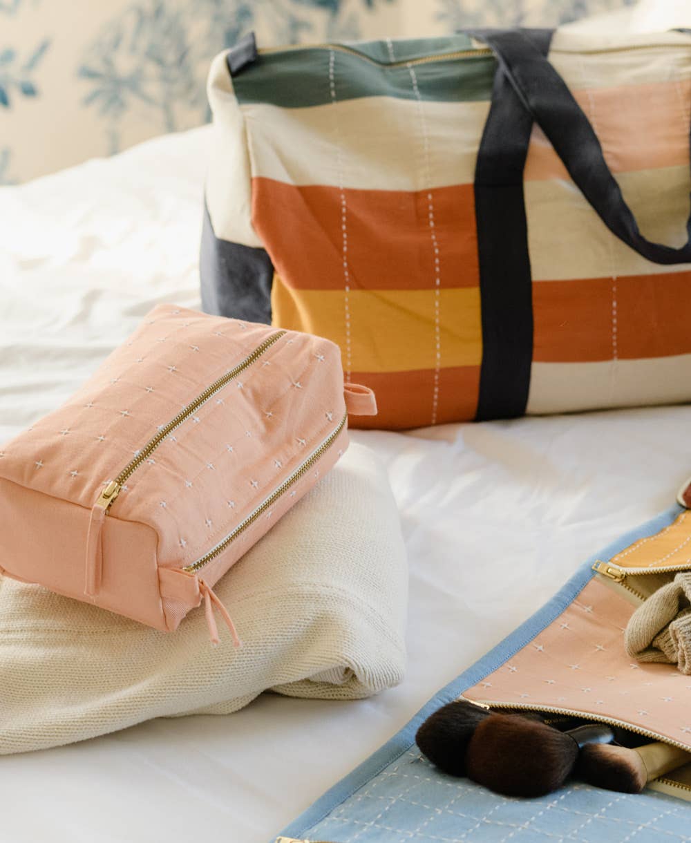 Anchal - Large Cross-Stitch Toiletry Bag