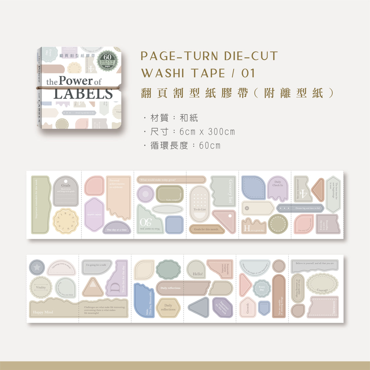 MU Die-Cut Washi Book - Power of Labels