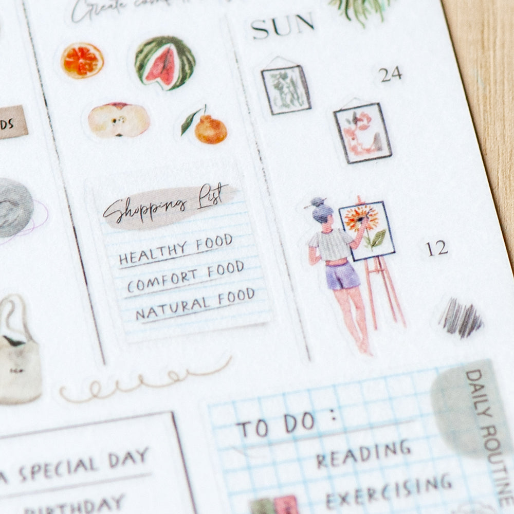 MU Print-On Sticker Sheet - Daily Life 271