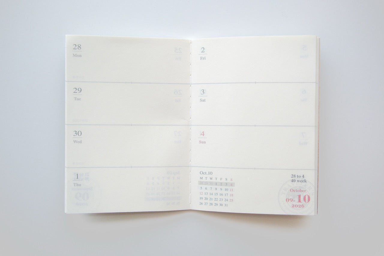 TRAVELER'S Passport Size Refill - 2026 Weekly Second Half